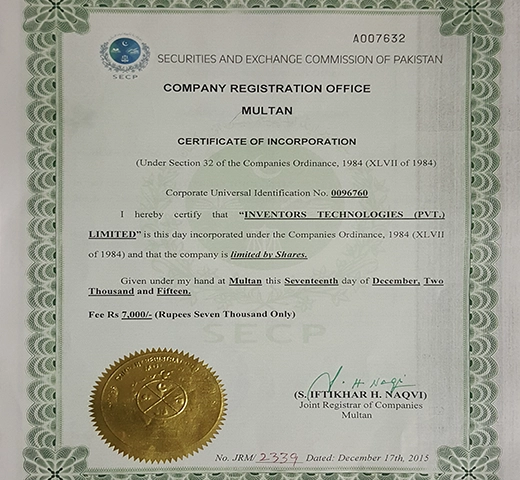 SECP incorporation certificate